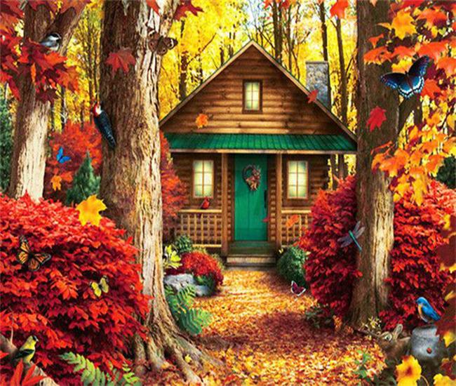 RUOPOTY Картина по номерам Дом Пейзаж Ручная роспись Уникальный подарок Раскраска по номерам Здание Для гостиной