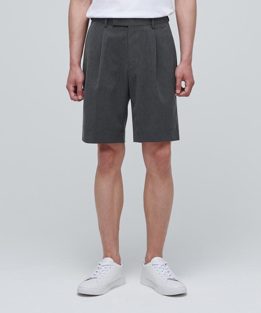 MUSINSA STANDARD Lightweight Hidden Banding Half Slacks [Medium Gray]