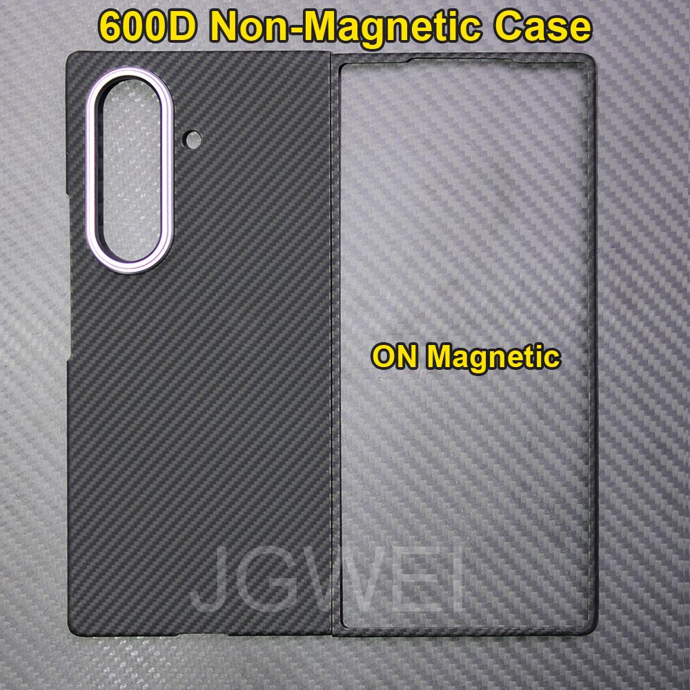 For samsung galaxy z fold 7 carbon case 600d kevlar aramid fiber fabric ultra thin hard cover magnetic balckSlimlightred premium