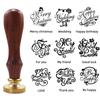 1 Pc Alphabet Pattern Wax Seal Stamps Retro Happy Birthday Antique Wooden Sealing Scrapbooking Wedding Decoration