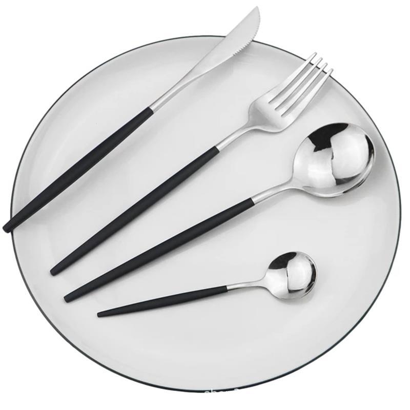 24 шт. золотой набор посуды, столовые приборы из нержавеющей стали, столовая посуда, ложка, нож, вилка, набор столовых приборов, западная кухонная посуда, столовое серебро