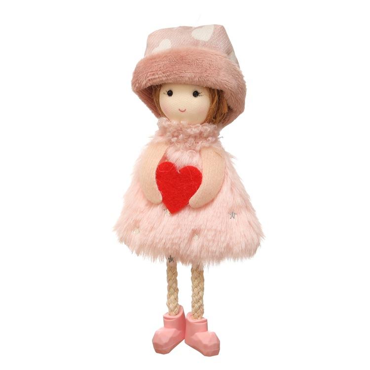 Lovely Christmas Angel Plush Doll Hanging Pendant Christmas Decoration for Home Christmas Tree Decorations Xmas New Year Gifts