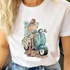Women T-shirts Female T Tee Cartoon Clothes Short Sleeve Casual Travel Happy Time Cute Shirt Fashion Lady Graphic Tshirt Top