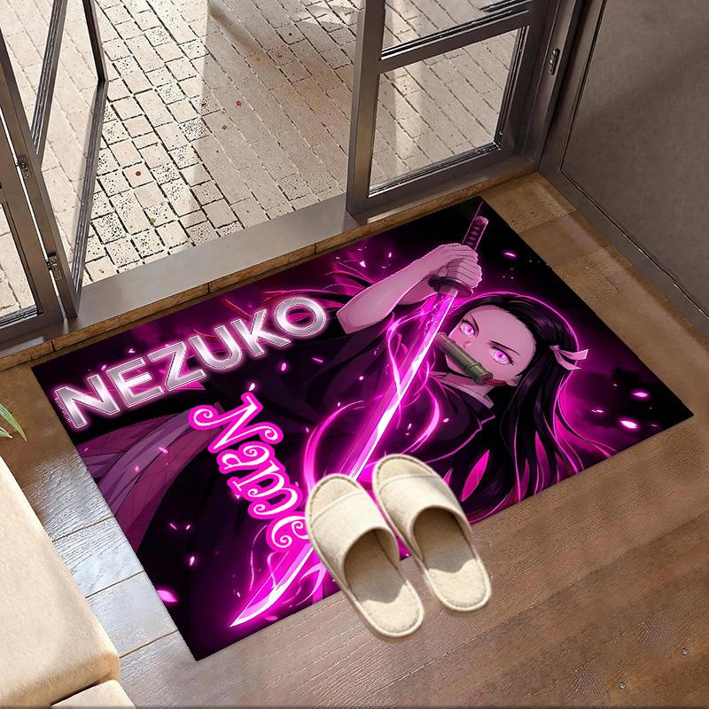 Custom Name Personalized Demon Slayer Print Carpet, Versatile Home Decor Rug, for Playroom, Apartment, Balcony, Entryway, Hallway Gift