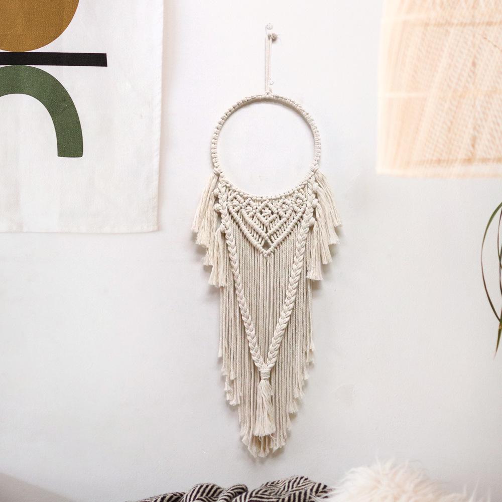 Тканый вручную гобелен из хлопковой веревки «Рассвет Закат» для декора комнаты