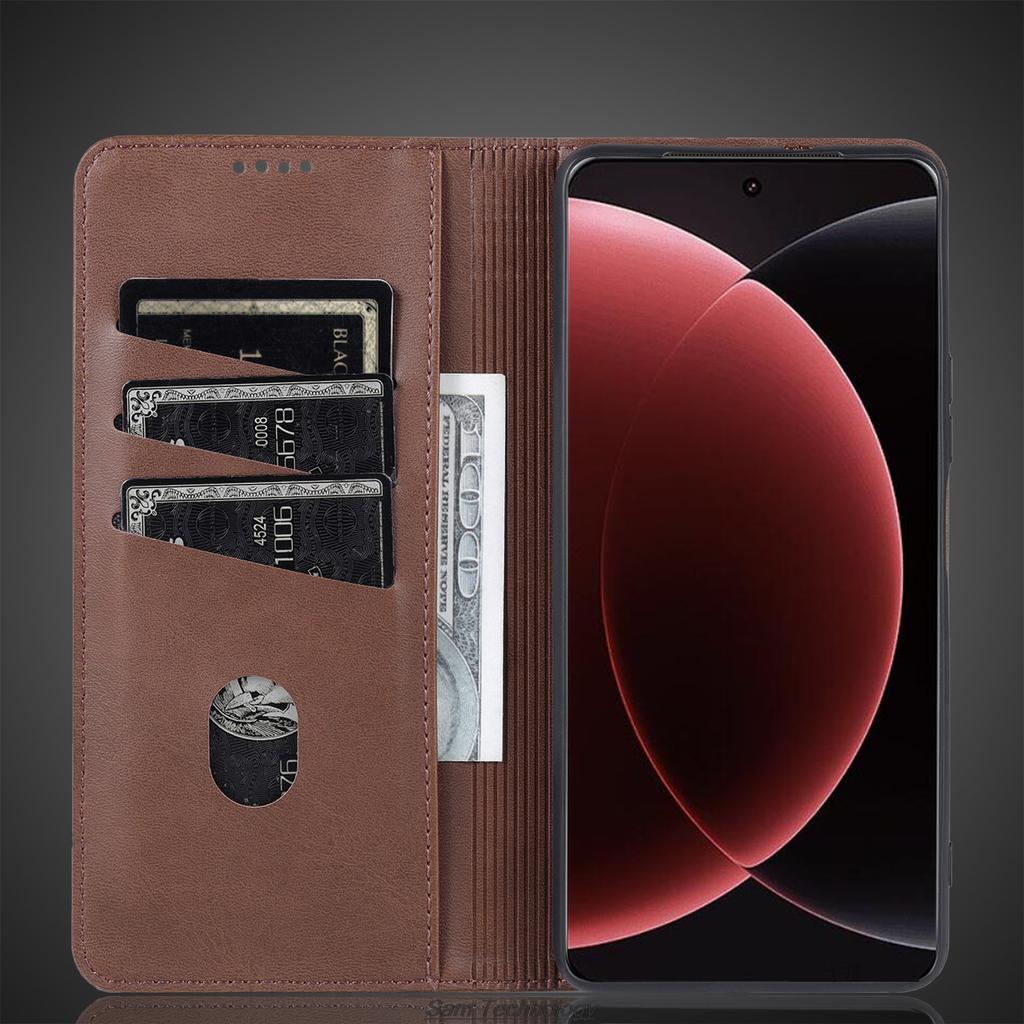 Роскошный магнитный адсорбционный кожаный чехол для Xiaomi 15 Ultra / Mi 15 Ultra Flip Cover Защитный чехол Capa Fundas Coque