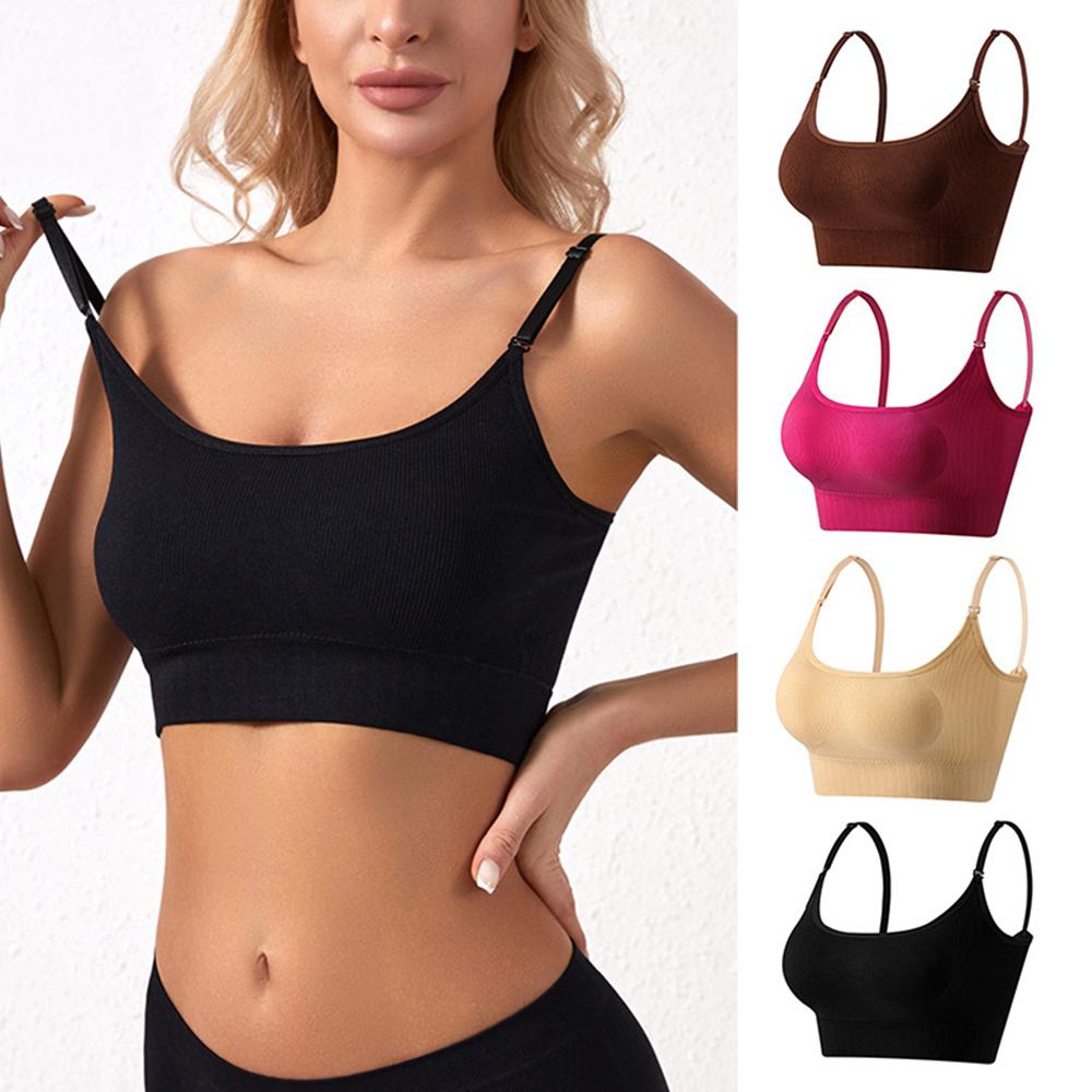 Цельный спортивный бюстгальтер для йоги для женщин, противоударный бесшовный регулируемый ремень, повседневное нижнее белье для тренировок, мягкий дышащий бюстгальтер без косточек