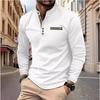 Men's Spring and Autumn Men's Stand-up Collar Polo Shirt Casual Sports Long-sleeved Henley Shirt