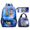 The Amazing World of Gumball Printed School Bags 3pcs Set Primary Students Bookbag Boys Girl Outdoor Backpack Rucksack Lunch Bag