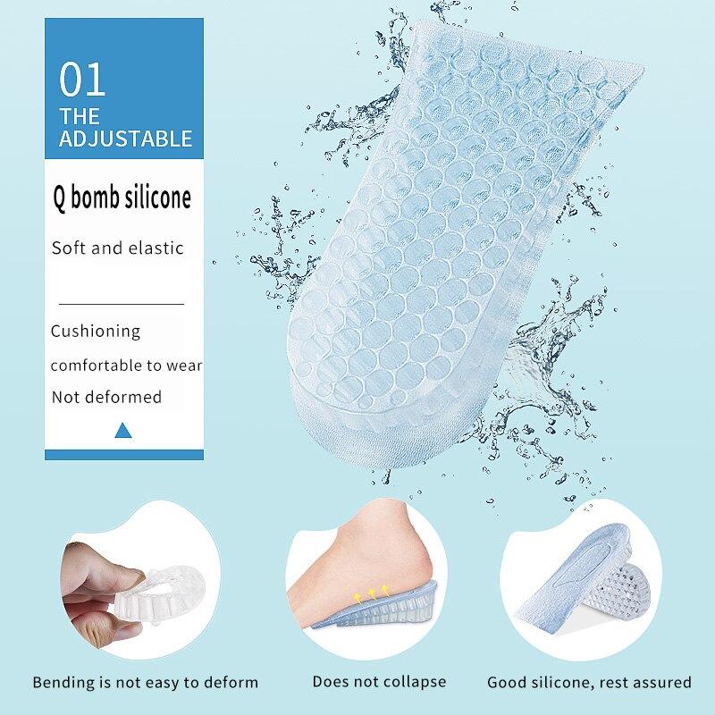 1 пара невидимых стельок для увеличения роста для женщин и мужчин, полустельки, 3-слойные воздушные подъемные стельки для подъема обуви, вставки для подъема пятки