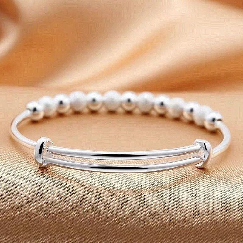 JewelryTop Charms 925 Sterling Silver Luxury Beads Bracelets Bangles Cute for Women Fashion Party Wedding Jewelry Adjustable