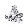 Bamoer Authentic 925 Sterling Silver Vintage Letter A To Z Zircon Bead Charms Fit Original Charm Bracelets DIY Jewelry