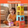 Wooden Educational Stacking Blocks Set For Toddlers With Geometric Shapes And Cognitive Play