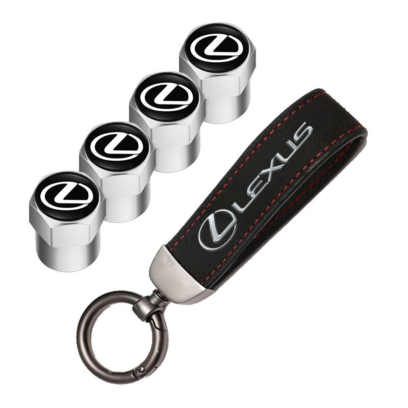 BJYL6 Interior Stickers Car Tire Wheel Valve Caps Cover Suede Car Key Chain Ring Keychain For Lexus RX330 IS250 Ct200h ES300h RX350 IS