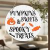 2d Flat 20*20cm, Halloween Home Decoration, Halloween Pumpkin Wooden Circular Creative Logo Decoration Board, for Home, Garden, Bedroom Wall Decor.