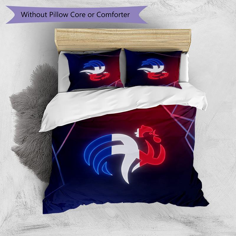 France Football Printed Bedding 3 Piece Set Cozy Breathable Bed Cover Set as Housewarming Holiday Gift