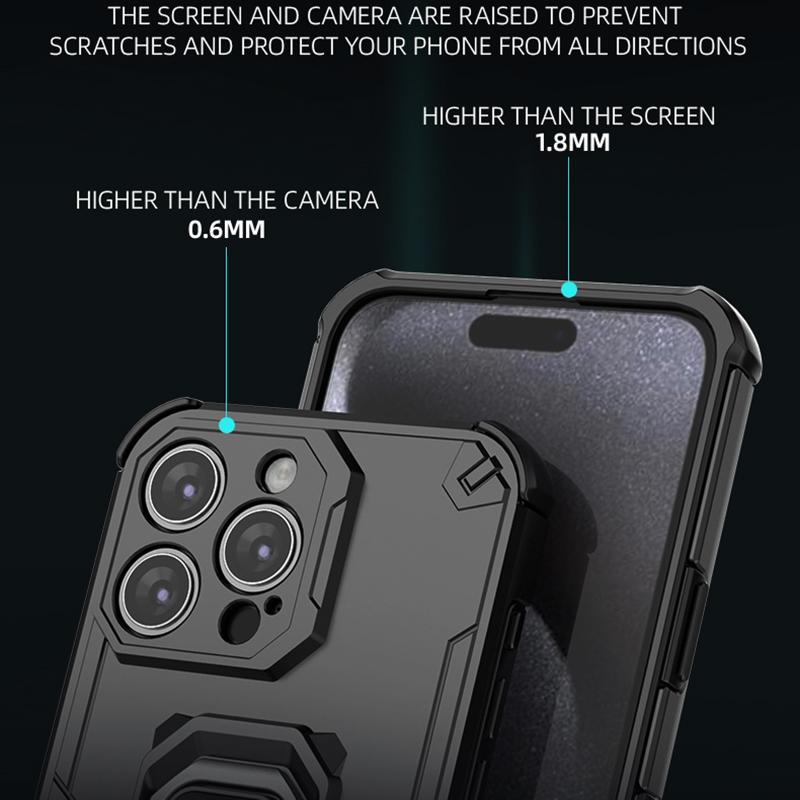 KEYSION Противоударный чехол для iPhone 15 Pro Max Мягкий силиконовый + PC вертикальный чехол-подставка для телефона на заднюю панель для iPhone 15 15 Plus