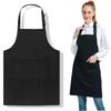 Polyester Cotton Kitchen Aprons Black Chef Work Apron Simple Waterproof Apron  Cleaning Accessories