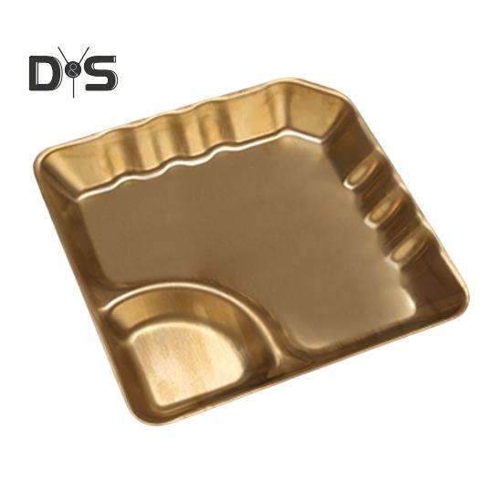 Поднос для закусок из нержавеющей стали с миской для макания, полированный дизайн, поднос для сэндвичей, суши, чипсов, пельменей, салатов