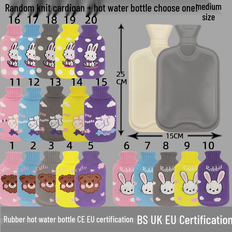 Explosion-Proof Hot Water Bottle: Rubber Design for Stomach and Feet, Long-Lasting Warmth