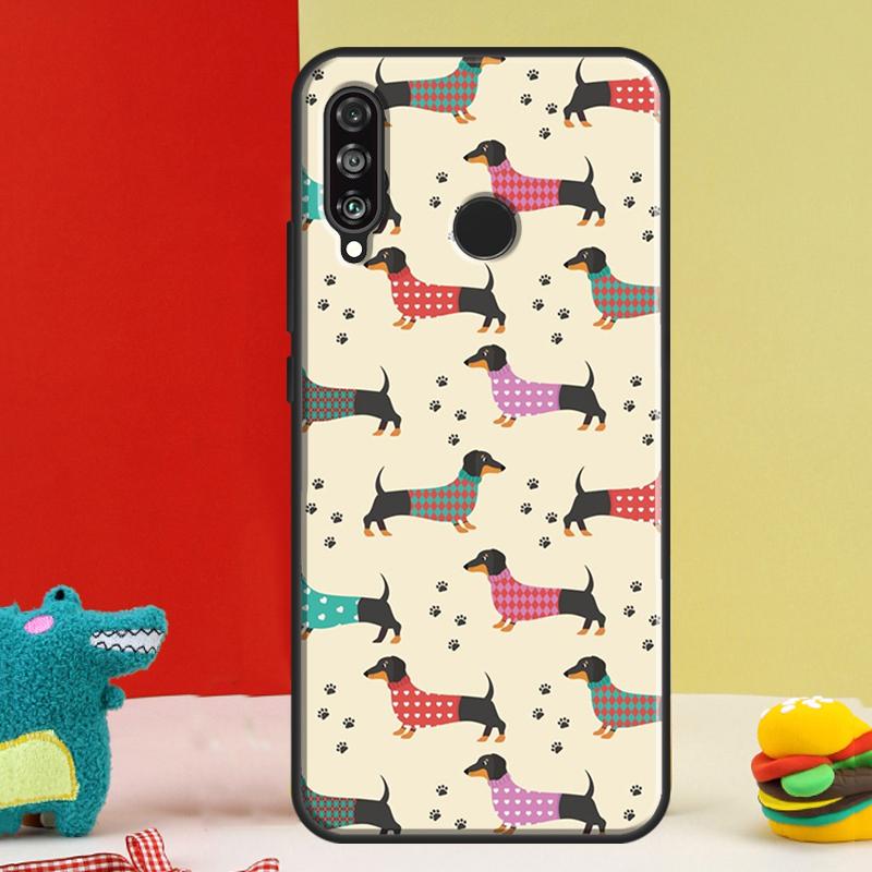 Cartoon Dachshund Dog For Huawei P30 Pro P60 P50 P20 P40 P Smart Nova 9 5T Honor Magic 5 Lite X8 X9 a 50 70 Case