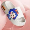 Женские тапочки на толстой подошве 5 см, милые наклейки принцессы, пляжные домашние сандалии для ванной комнаты, новые летние шлепанцы для пар, крутая обувь