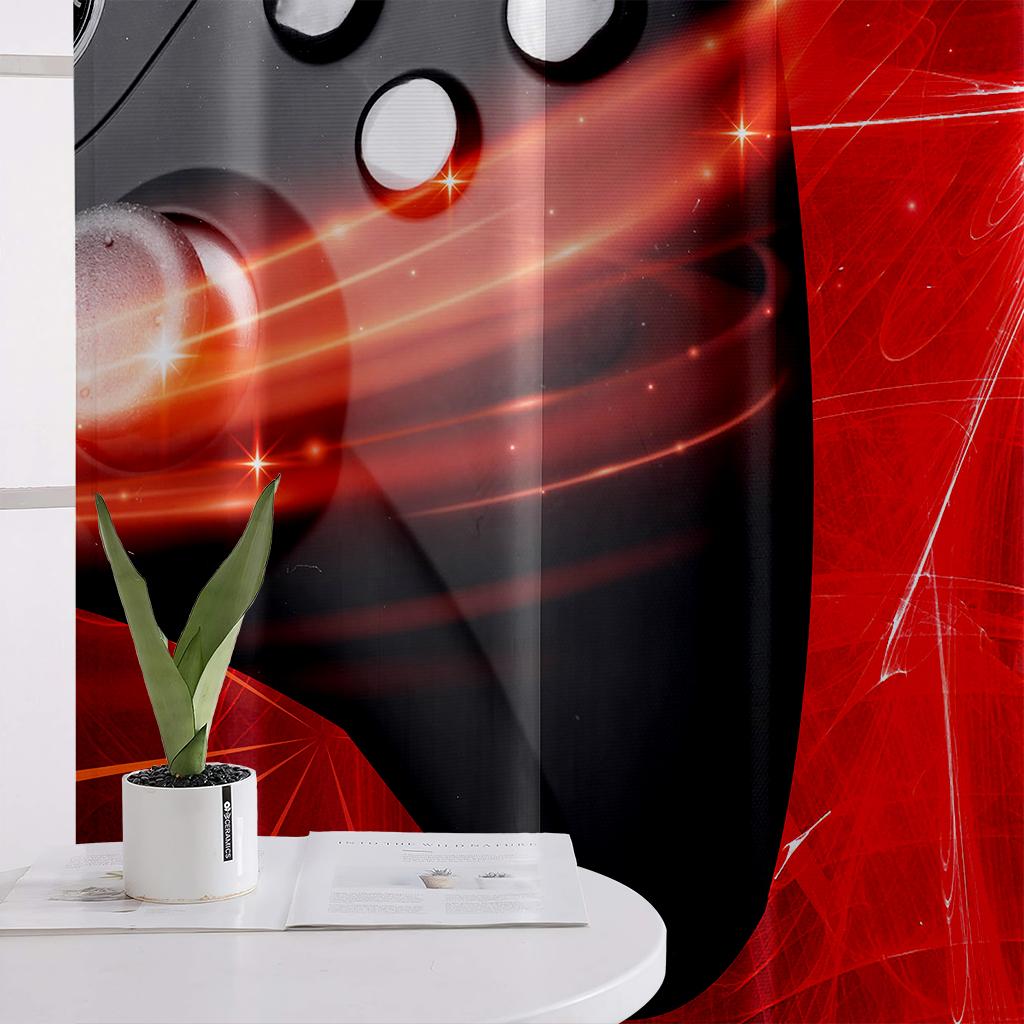 2PCS Technology Game Controller Printed Шторы, Гостиная Спальня Игровая Комната Декоративные Шторы, Настройка Узора