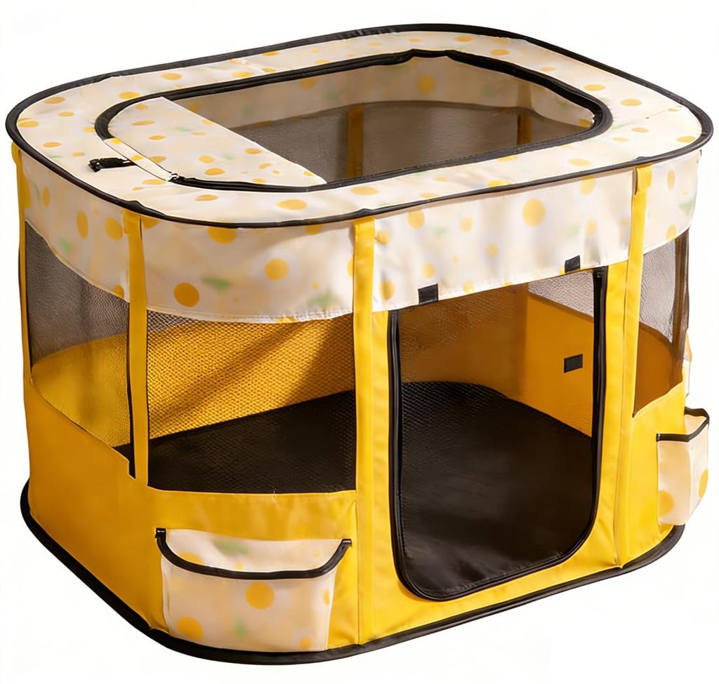 Floving Rectangular Pet Folding Dog Indoor Dog Foldable Pet Pet Easy Cat Cat Birthing Dog Mesh Travel with Carrier Bag Playpen, Playpen, Playpen,