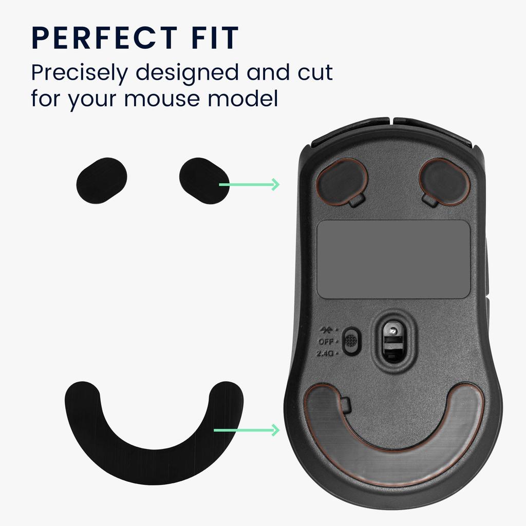 kwmobile Mouse Feet Compatible with SteelSeries Rival 3 Mouse Sole Replacement Sticker Reinforced Slip Black -