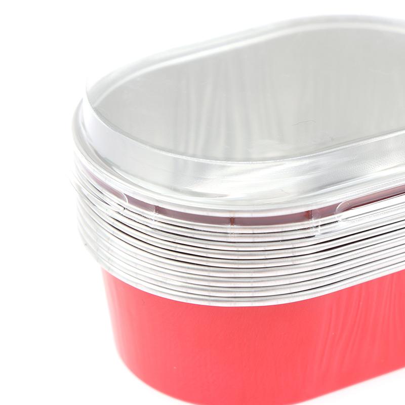 10Pcs Aluminum Foil Baking Cup Heat Resistant Cake Cups Mold With Lid Cupcake