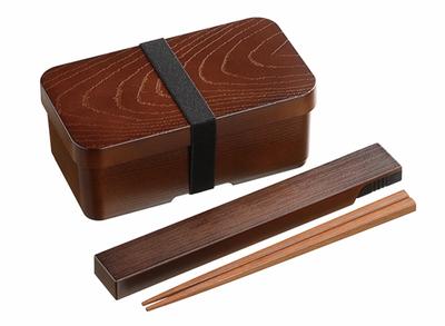 Kakusei Bento Box Magewappa Style Bento Box Long Square 520 мл Можно мыть в посудомоечной машине Микроволновая печь OK Chopsticks Чехол для палочек для еды с резинкой Сделано в Японии