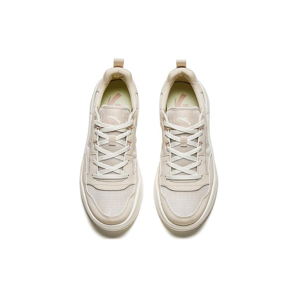New Anta Glue Elastic Height Increasing Breathable Low Top Skateboard Shoes Women's Gray 922428003-2