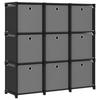 VidaXL 9-Cube Shelving Unit with Boxes Black 103x30x107.5 Cm Fabric