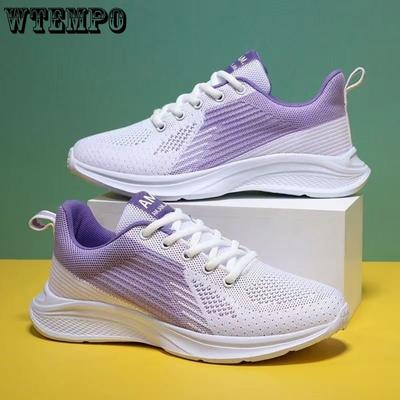 Женские летние кроссовки, дышащая тонкая легкая сетчатая спортивная обувь, нескользящая повседневная обувь, амортизирующие кроссовки