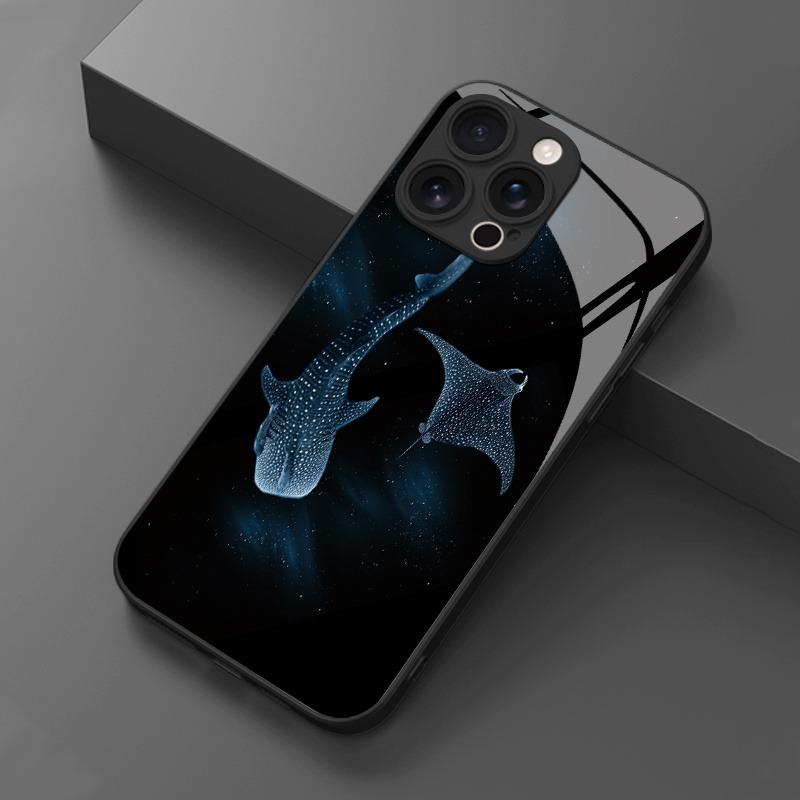 Чехол из закаленного стекла Deep Sea Starry Sky Whale Shark для Samsung Galaxy S26 S25 S24 S23 Ultra Plus FE Ударопрочный чехол