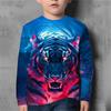 Boys' Autumn Clothes Children Kids 3d Animals Print Korean Long Sleeve T-Shirt Boy Girls T-Shirt 4-12 Years Tee Shirts