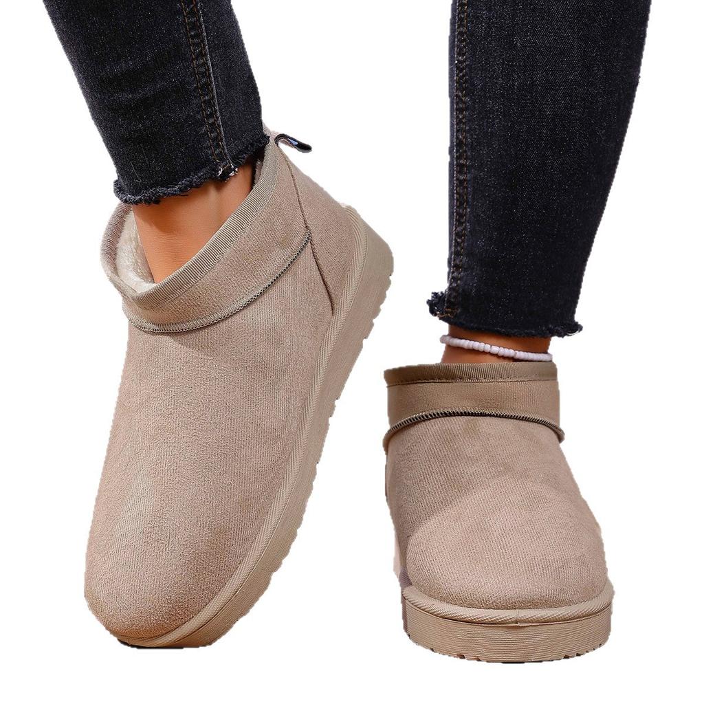 Зимние ботинки большого размера женские новые зимние короткие ботинки на плоской подошве бархатные теплые хлопковые ботинки