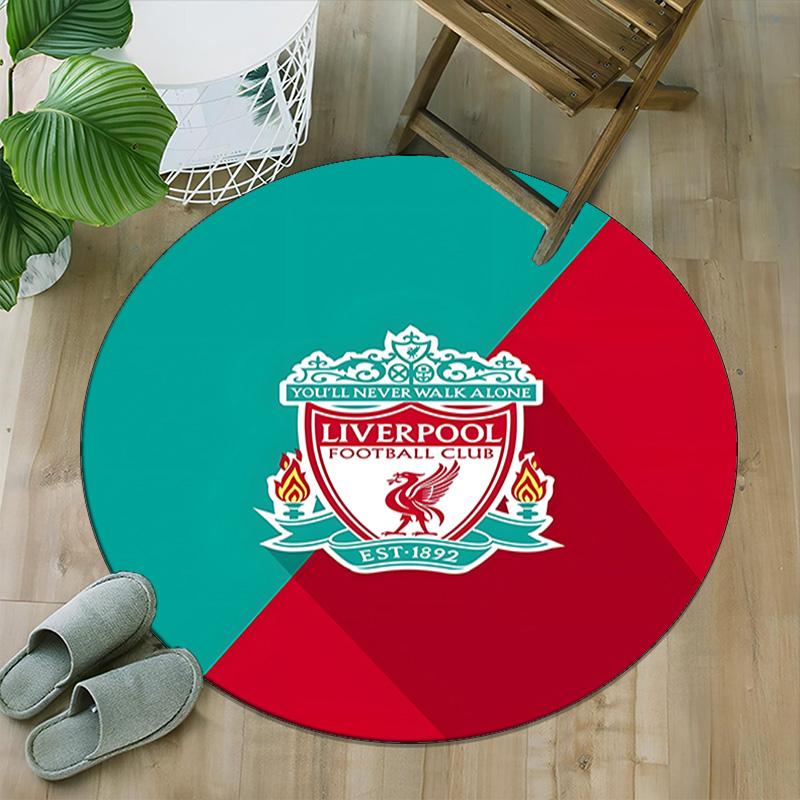 1pc L-Liverpool Carpet, Round Rug, Comfortable, Suitable for Entryways, Living Rooms, Office, And Bedrooms, Christmas Decoration