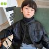 Fashion Children's Leather Boys and Girls Coat Trendy Tops