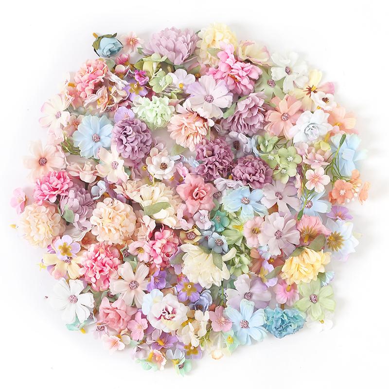 20/50Pcs Artificial Flowers Silk Fake Flowers Heads for Home Decor Wedding Decoration Bride DIY Craft Garland Gift Accessories