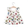 Летнее платье с принтом в виде банта для малышей для маленьких девочек, платья принцессы