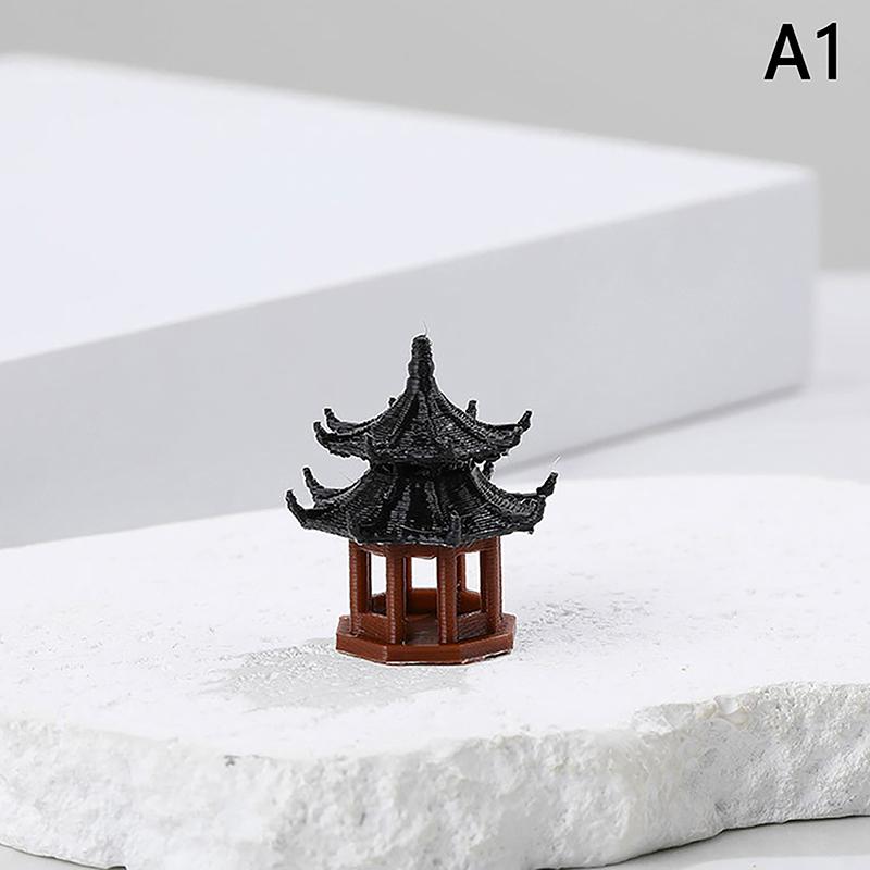 Мини-пагода Статуя Сказочный сад Декор Павильон Шестиугольник Азиатская Экзотическая Среда Цветочная Ваза Аквариум Кукольный Дом Декор Для