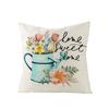 Spring Floral Throw Pillow Cover Polyester Printed Sofa Cushion Cover Blue Truck Bedroom Cushion Cover