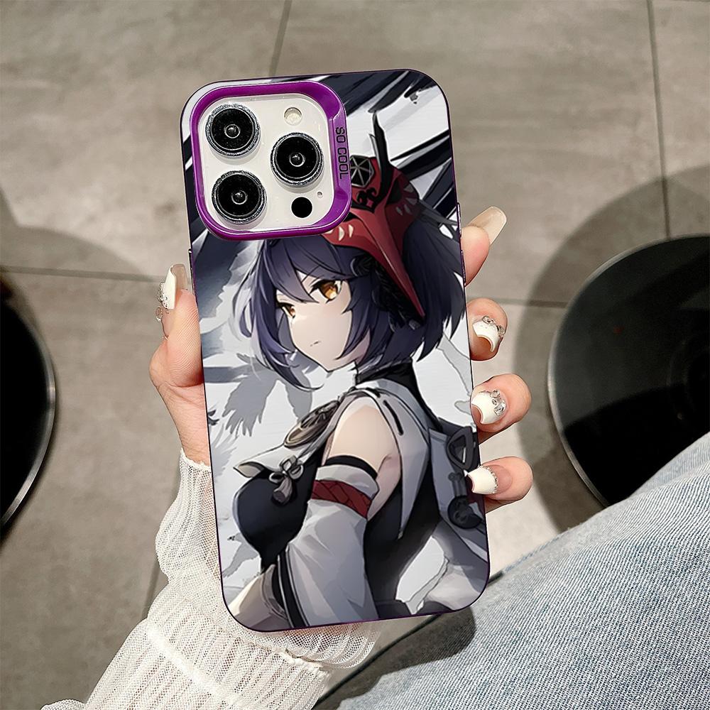 Game GI Kujou Sara Mobile Phone Case for iPhone 17 16 15 14 13 12 11 X XR XS 8 7 Air Pro Max Plus Purple Translucent Cover