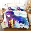 No Game No Life 3D Аниме Комплект постельного белья Двуспальный Queen King Размер Пододеяльник Наволочка для Мальчиков Девочек Взрослых Домашний текстиль