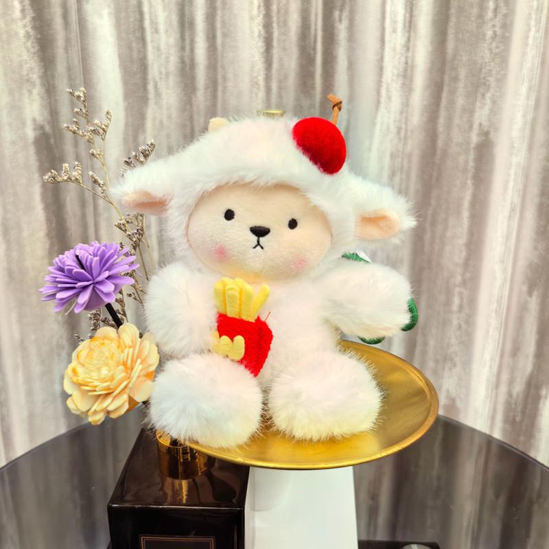 Bowknot With Sheep French Fries Cookies Candy Keychain Doll Pendant Holiday Gift