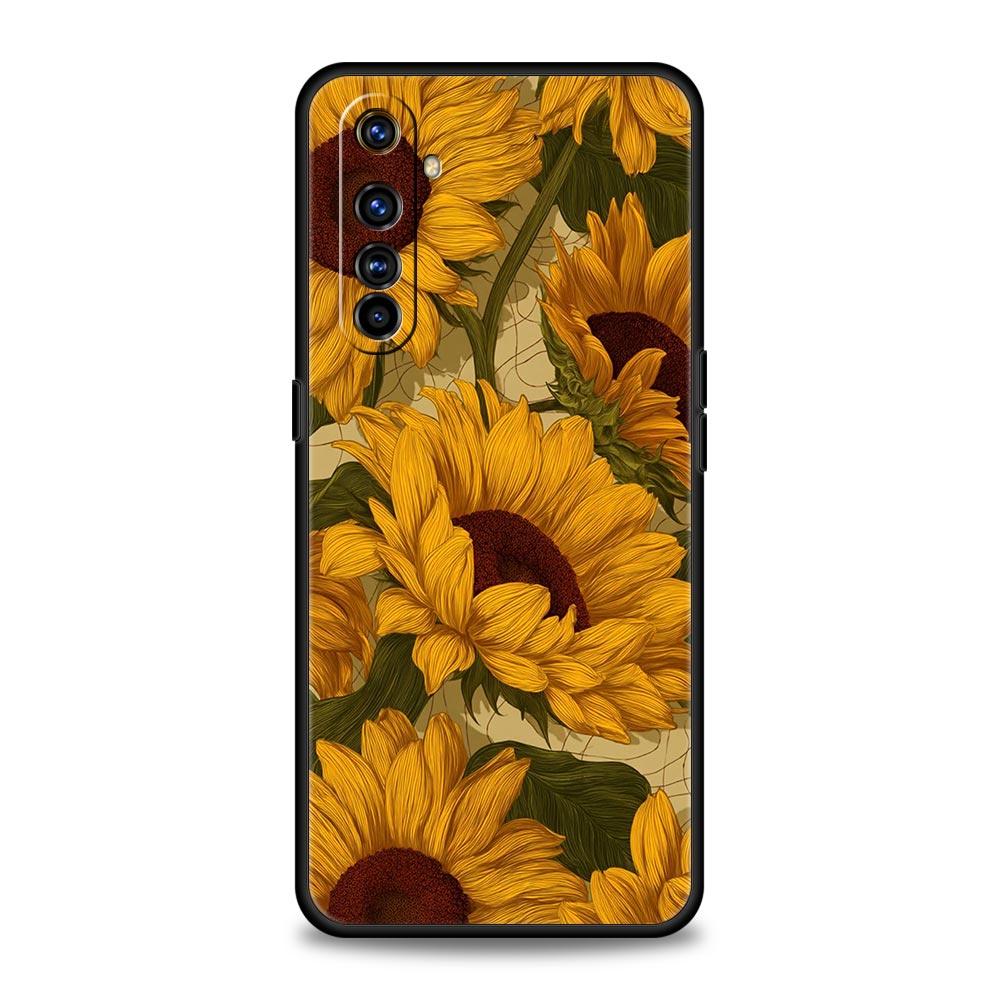 Abstract Plants Flower Soft TPU For Realme 13 12 11 10 9 Pro Plus GT3 GT2 C21 C25 C35 C53 C55 C67 Pro 5G Phone Case Cover Fundas