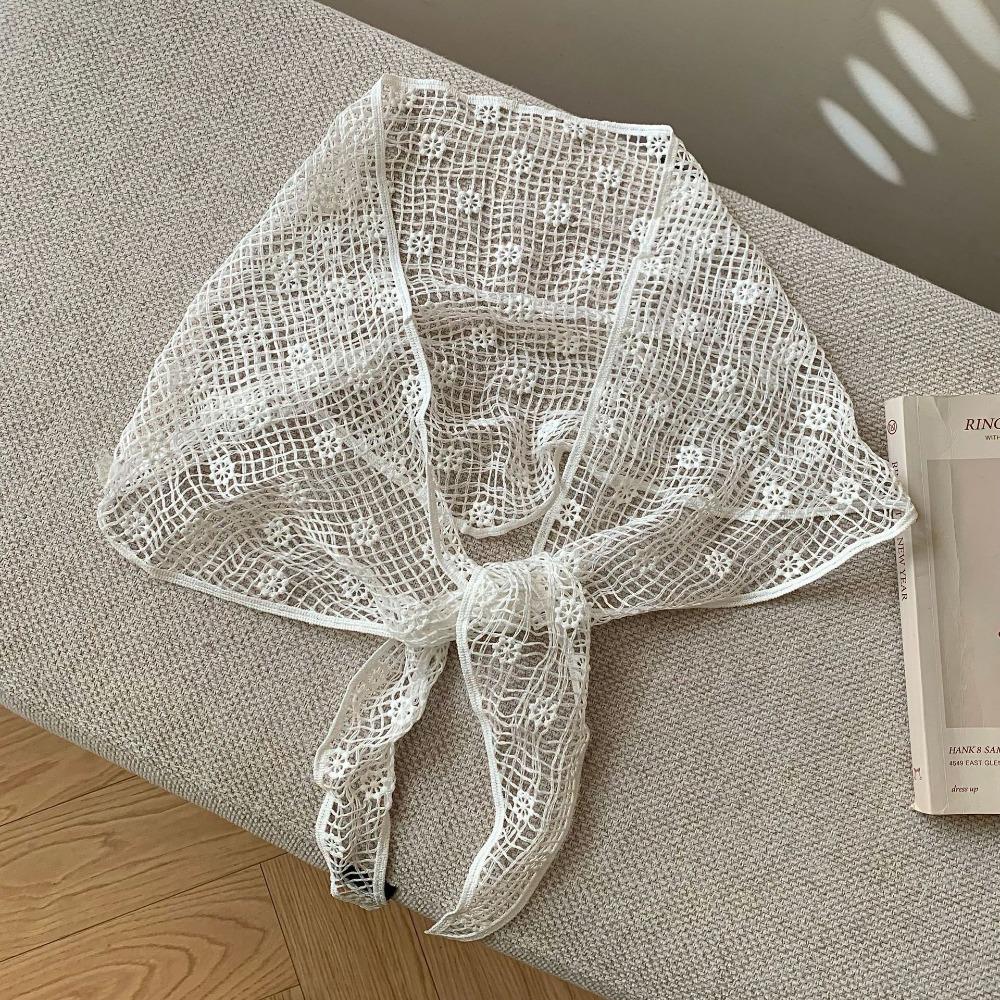 Embroidered Lace Headband Floral Printed Skirt Curtain Elegant Lace Triangle Scarf Ladies