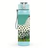 1PC White Spotted Hen Figure 750ml Color Plastic Sports Water Bottle Leakproof Flip Straw Lid For Sports Office Home Use