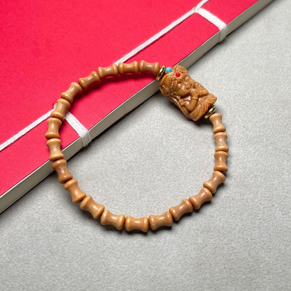 Зеленый сандал, бамбук, светящееся беговое кольцо «Вечная ночь», женский браслет, красный сандал, кровавый сандал, маленький браслет из сандалового дерева для Барби